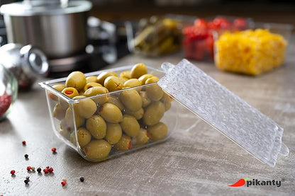 Pikanty Leftover Storage Containers Set of 2, 25 oz Meal Prep and Lunch Containers with Lids, Stackable, Freezer and Dishwasher Safe, Made in USA