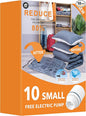 GONGSHI Vacuum Seal Bags for Clothing Travel & Home Storage, Travel Vacuum Bags with Electric Pump,Space Saver for Blankets, Comforters, Pillows, Clothes,10 Small