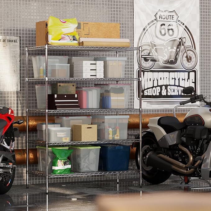 24" Deep x 48" Wide x 64" Height Wire Shelving Kit | 5-Tier | NSF Commercial Storage Rack Unit