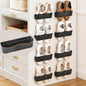 Wall Mounted Shoe Rack, Adhesive & Drill Mount Hanging Shoe Organizer, Plastic Shoe Storage for RV, Camper, Closet & Door, Patent Protected, PATENT PROTECTED, Black-8Pack