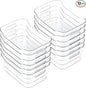 CiWiVOKi 12 Pack Clear Plastic Storage Bins, Acrylic Organizer and Containers with Handle for Pantry, Cabinet, Closet, Refrigerator, Freezer, Bathroom, Kitchen Under Sink Storage