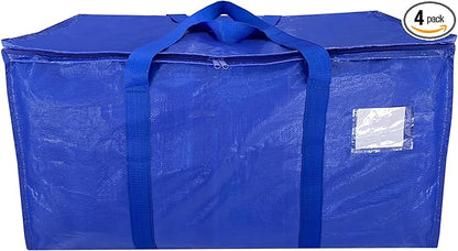 Storage Totes, Moving Bags, 4 Pack, Extra Large Bags For Moving Supplies, Bedroom Closet, College Dorm Essentials, Alternative To Moving Boxes