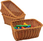 Set of 3 Rectangular Plastic Woven Storage Baskets, Organization Bins for Classroom, Home Decor, or Office Use, 11" x 7" x 5"