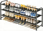 MISSLO 3-Tier Long Shoe Rack for Closet Shoe Organizer for Closet Floor Entryway Storage Stackable Wide Shoe Shelf Stores 24 Pairs of Men Sneakers, Black