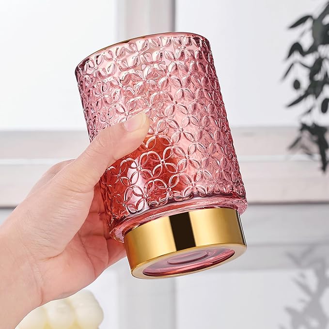 Makeup Brush Holder Organizer,Toothbrush Holders,Desk Pen Pencil Holder,Multifunctional Vintage Glass Brush Cup（A44-4-US）