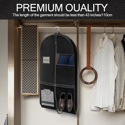 43" Garment Bag for Travel and Storage, Suit Bag with Duffle Design, Ideal for Hanging Clothes, Blazers, Dresses, Coats, and Wardrobes (1 Pack)