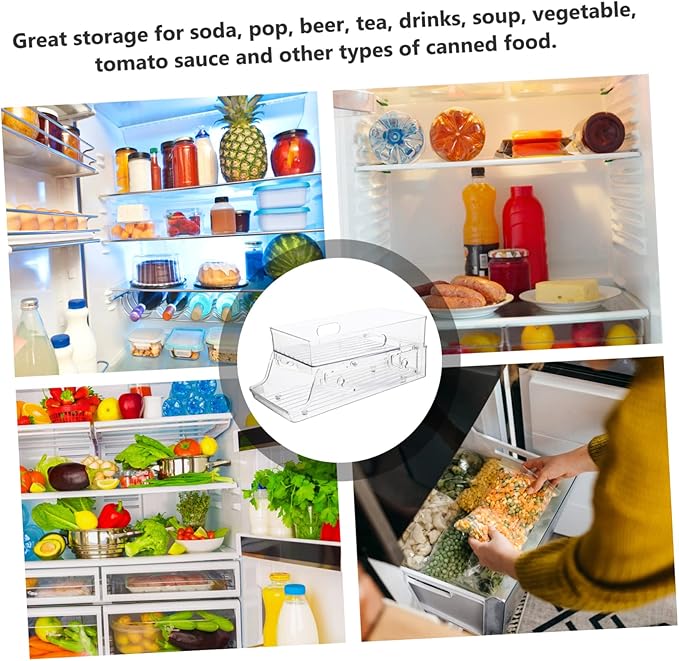 Fridge Organizer Drink Can Rack Beverage Fridge Dispenser Canned Organizers Storage Holder