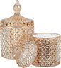 2 Pack Qtip Holder Glass Apothecary Jars with Lid for Bathroom Canisters Dispenser Decor Storage Organizer for Cotton Swabs, Balls, Pads, Floss Picks, Candy, Amber