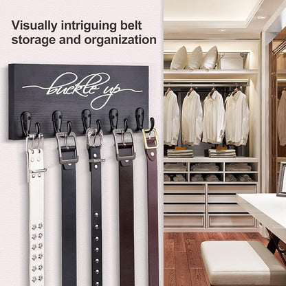 Tie Rack and Belt Organizer for Closet, Wall Mount Belt Hanger and Tie Organizer for Stores and Displays Mens Accessories for Easy Selection and Space Saving Efficiency(11.4" x 4.7")