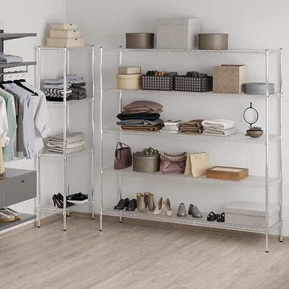 18" Deep x 72" Wide x 74" Height Wire Shelving Kit | 5-Tier | NSF Commercial Storage Rack Unit