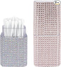 2 Pack Cotton Swab Holder for Travel, Portable Diamond Dental Floss Storage Box, Small Qtips Case Cosmetic Sponge Dispenser Container (Light Pink & Multicolor)