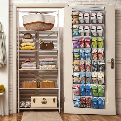 Lemecima 2 Pack 40-Pocket Over the Door Shoe Organizer - Large Mesh Pocket Hanging Shoe Organizer,Behind the Door Shoes Storage Holder Hanger,Large Capacity Design for Dorm Room College