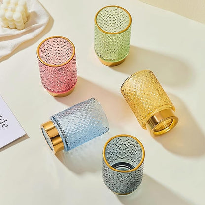 Makeup Brush Holder Organizer,Toothbrush Holders,Desk Pen Pencil Holder,Multifunctional Vintage Glass Brush Cup（A45-1-US）