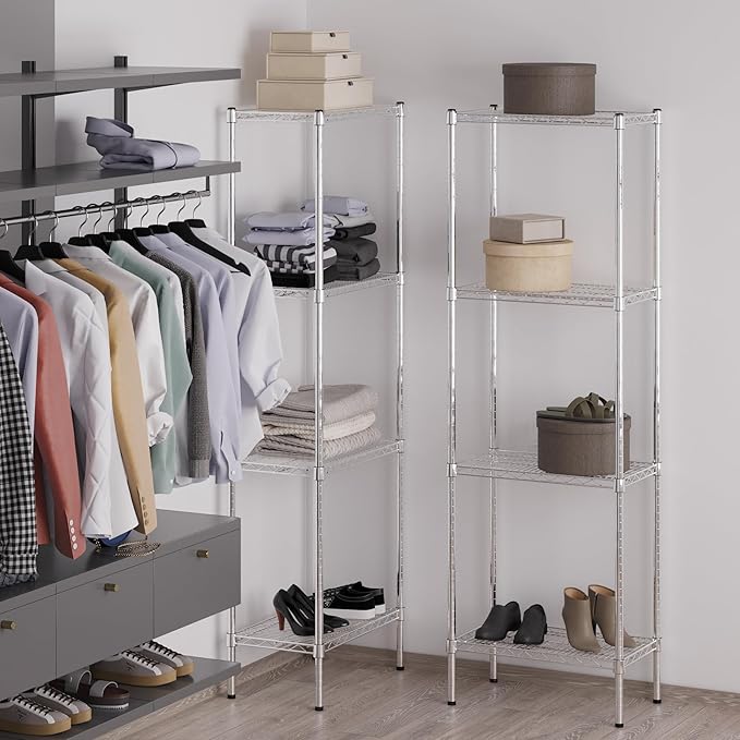14" Deep x 24" Wide x 74" Height Wire Shelving Kit | 4-Tier | NSF Commercial Storage Rack Unit
