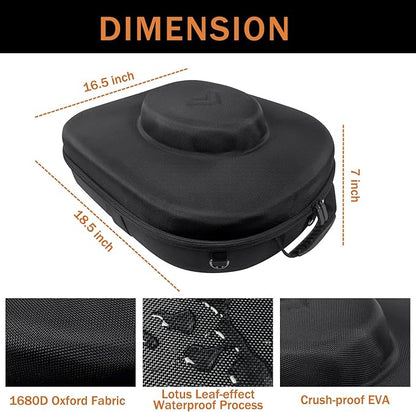 Foeran Travel Hat Case For Cowboy Panama & Fedora Hat, Waterproof & Crush Proof Cowboy Hat Box Wide-brimmed Hats Storage Holder Hat Carrier - Large, Black