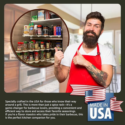 Vertical Spice Cabinet Mounted Spice Rack Organizer - 3 Drawers,15 Reg. & 30 Half Sized Spice Jars - Pantry Organizers & Storage - Pullout Shelf for Kitchen Cupboard (6.9''W x 9.25''H x 10.6"D, Cream)