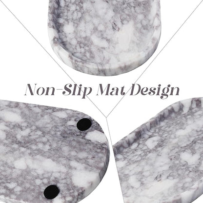 Koville Real Luxurious Marble Vanity Tray, 12"x6" Calacatta Viola Marble Catchall Tray for Bathroom, Natural Stone Perfume Trays Jewelry Dish for Dresser, Genuine Stone Storage Tray for Home Decor