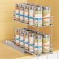 Mystozer Pull Out Spice Rack Organizer for Cabinet, Slide Out Spice Racks, Easy to Install, 4.33" Wx10.43 Dx8.66 H, 1 Drawer 2 Tiers(Silver)