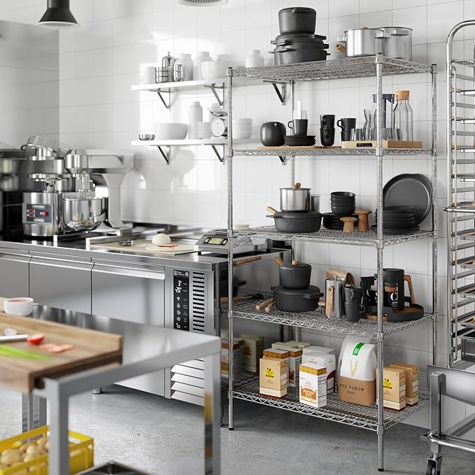 24" Deep x 36" Wide x 74" Height Wire Shelving Kit | 5-Tier | NSF Commercial Storage Rack Unit