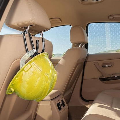 (2PCS) Upgraded Rack Holder - Flexible & Portable Hanger/Hook for Over The Car/Truck Seat or Wall Mount Display | For Hanging Hard Hat, Cowboy Caps, Coats, Vests, Fire, Safety & Motorcycle Helmets