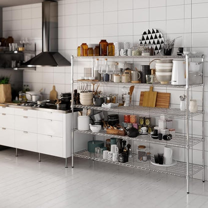21" Deep x 72" Wide x 64" Height Wire Shelving Kit | 5-Tier | NSF Commercial Storage Rack Unit