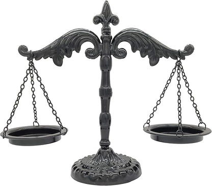 Owlgift Vintage Style Metal Libra Jewelry Display, Scale Tray Cosmetic Organizer, Jewelry Storage, Unique Centerpiece Stand – Black