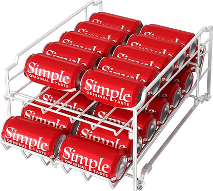 Simple Houseware Dual Row Front Loading Stackable Can Dispenser, White