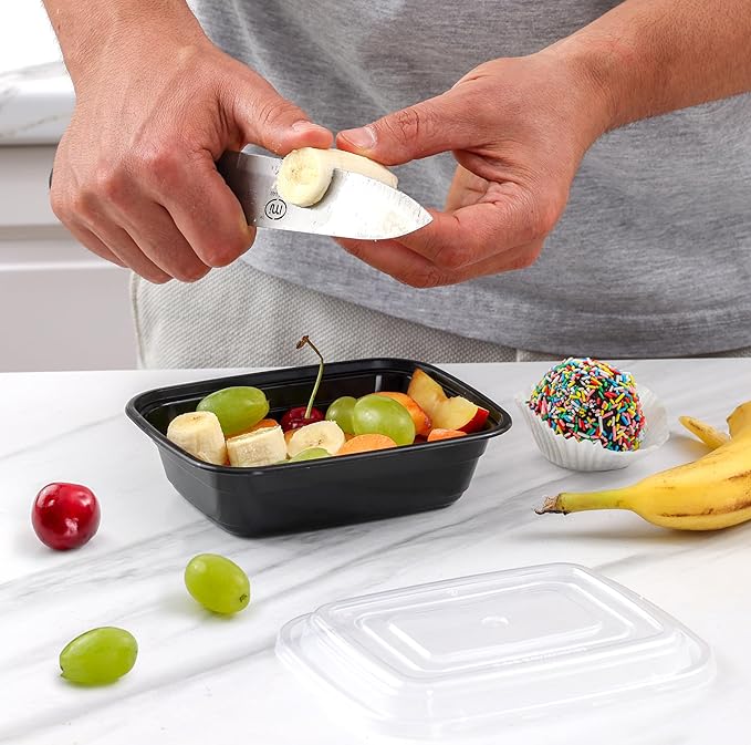 GUSTO 12 oz -1 Compartment Meal Prep Containers with Lids – [50 Count] Reusable, Microwaveable, Dishwasher & Freezer Safe, BPA-Free Food Storage Boxes for Portion Control (Formerly Comfy Package)