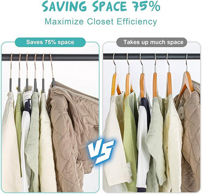 50 Pack Velvet Baby Hangers Non-Slip Clothes Hanger with Swivel Hooks, Space Saving Infant Toddler Closet Organizers, Ultra Thin Durable Child Hangers for Nursery, Kids, Children Wardrobe (Grey)