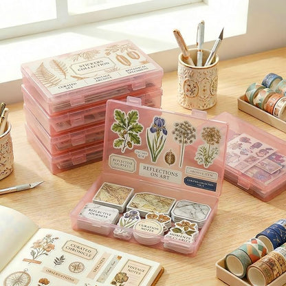 4-Pack Pink Plastic Storage Boxes with Lids, Organizer Containers for Small Parts, Crafts, Jewelry, Office Supplies (180x110x30mm) Pink Plastic Case