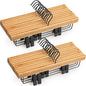 TOPIA HANGER Pants Hangers 20 Pack, Bamboo Clothes Hangers with Black Clips and Rotatable Hook, Durable Natural Wooden Hangers for Skirts, Pants, Jeans, Shorts - CTS06