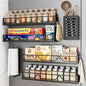 Mystozer 16.9 Inch Wide Large Capacity Magnetic Spice Rack for Refrigerator,6 Pack Metal Fridge Shelf Spice Rack Organizer Refrigerator Organizer Kitchen Spice Organizer Spice Storage(Black)