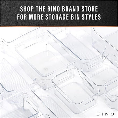 BINO | Plastic Storage Bins, Large | THE HANDLER COLLECTION | Multipurpose Organizer Bins | Kitchen Pantry Organizers and Storage | Clear Containers for Organizing Home | Freezer Organizer