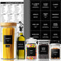 288 Pantry Labels for Food Containers, Black Preprinted Minimalist Waterproof Stickers for Organizing Storage Bins, Jars and Kitchen