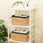 Edergoo Wicker Storage Basket 2 Pack, Water Hyacinth Storage Baskets with Built-in Handles, Large Wicker Baskets for Storage & Organizing, Natural with Black