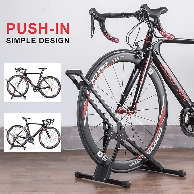 CHEPARK Bike Floor Stand Rack- Indoor Bike Stand for Garage/Home - Bike Storage Bicycle Parking Rack Fit 20”-29” Mountain Road Bikes (2 Bike Rack)