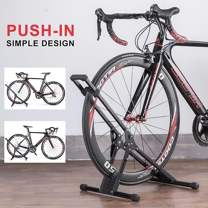 CHEPARK Bike Floor Stand Rack- Indoor Bike Stand for Garage/Home - Bike Storage Bicycle Parking Rack Fit 20”-29” Mountain Road Bikes (3 Bike Rack)