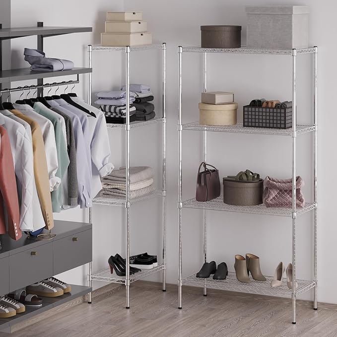 18" Deep x 36" Wide x 74" Height Wire Shelving Kit | 4-Tier | NSF Commercial Storage Rack Unit