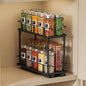 1 Packs Pull Out Spice Rack Organizer for Cabinet, 2-Tier Slide Out Seasoning Organizer, Narrow Cabinet Spice Rack, 10.7" Dx4.8 Wx8.85 H, Full Extension Ball Bearing Glides, Kitchen Pantry Organizer