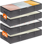 Lifewit 95L 4 Pack Under Bed Storage Containers, Large Capacity Blanket Storage Bags with Reinforced Handle, Organization and Storage for Comforters, Sheets, Clothes, Bedroom, College Dorm, Grey