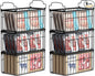 MSERCUOR Freezer Organizer Bins, 6 Pack Stackable Deep Chest Freezer Organizer Bins, Foldable Baskets with Handles, Black Storage Container Baskets for 5/ 7 Cu.FT Deep Freezer Sort Frozen Meats