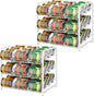 BTY Can Organizer for Pantry Stackable Can Rack Organizer 2 Pack Stacking Can Storage Dispensers 3 Tier Small Space Holds up to 36 Cans for Pantry, Kitchen, Cabinet White