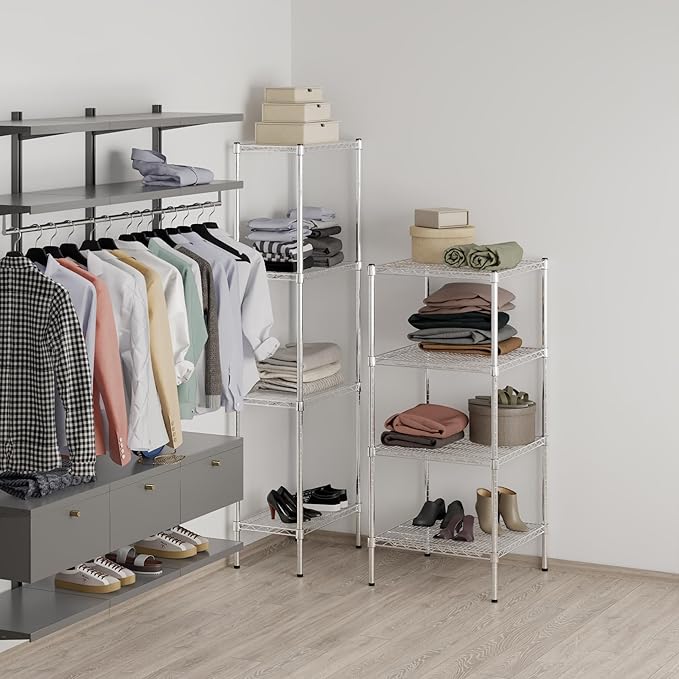 24" Deep x 24" Wide x 54" Height Wire Shelving Kit | 4-Tier | NSF Commercial Storage Rack Unit