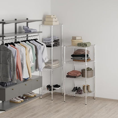 24" Deep x 24" Wide x 54" Height Wire Shelving Kit | 4-Tier | NSF Commercial Storage Rack Unit