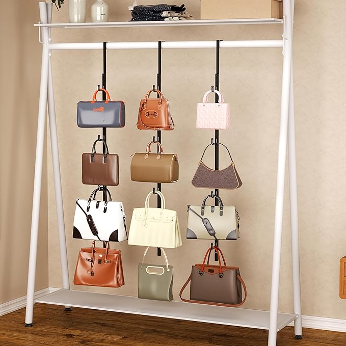 SWTYMIKI Over Door Hat Rack - Hat Organizer with 4 Hooks Design, Hanging Baseball Cap Organizer Storage Holds Up to 20 Caps for Door, Bedroom, Closet (Black)