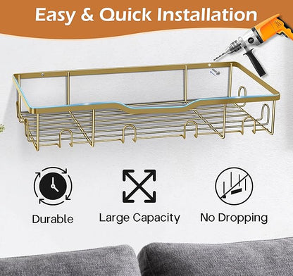 KEETDY Metal Hat Organizer for Baseball Caps Wall Hat Rack Fit 48 Caps Holder, 2 Packs Sturdy Wall Mounted Hat Storage Organizer, Gold