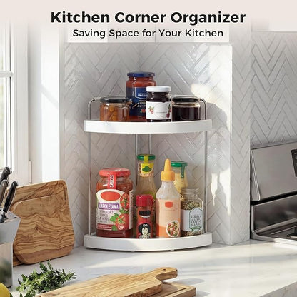 Vtopmart 2-Tier Bathroom Countertop Organizer, Vanity Dresser Counter Tray Shelf for Skincare, Perfume, Makeup, Silver