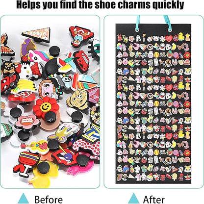 JUXYES Shoe Charms Organizer Wall Hanging Collection Holder with 216 Holes, Portable Decorative Croc Charms Display Hanging Decoration Storage Organizer