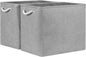 Bidtakay Collapsible Storage Bins for Clothes Large Grey Storage Baskets with Cotton Handles 17x12x15 In Set of 2 Fabric Cubby Storage Bins Livingroom Home Decorative Storage Organizer for Blankets