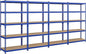 Topeakmart 4PCS 5-Tier Utility Shelves, Metal Storage Shelves Garage Shelving Unit Adjustable Garage Storage Shelves Storage Racks Heavy Duty Shed Shelving- Blue, 35.5 x 17.5 x 72 Inch